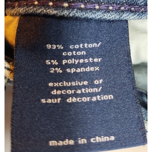 Vigoss Jeans Women Heritage S14 L30 Bootcut Embroidered Rhinestone Distressed - Picture 11 of 16